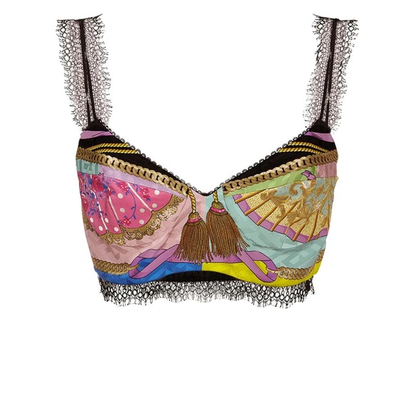 Versace Other - VERSACE TWILL Fan Printed Lace Bra sz IT 36/ US 0